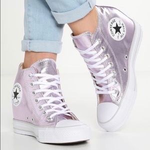 pink converse wedges